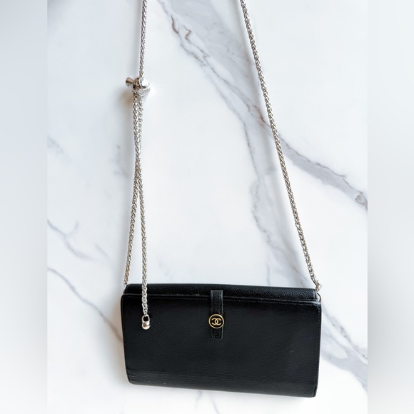 Authentic Chanel CC button continental wallet with chain - Picture 3 of 15